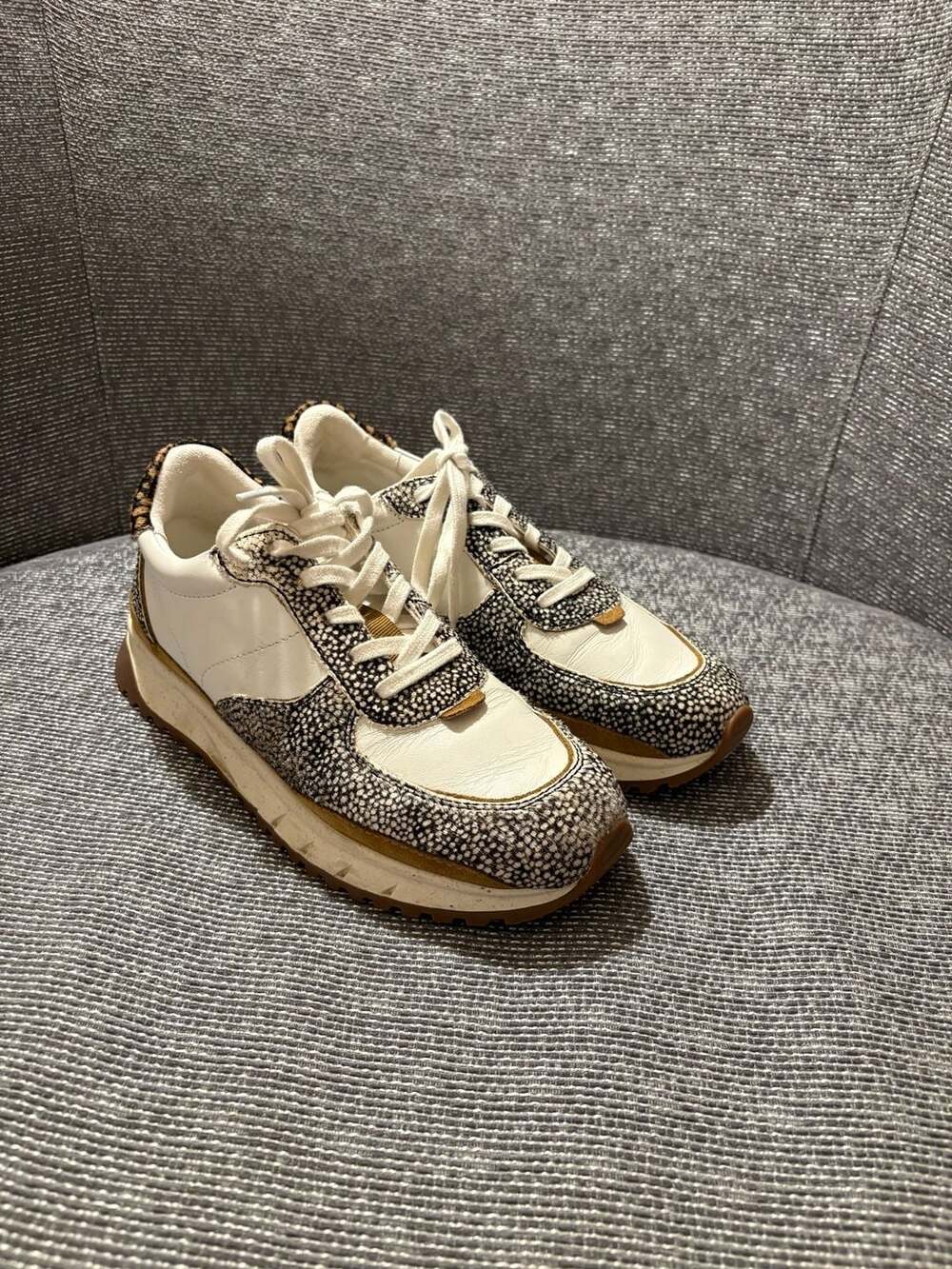 Madewell MWL Trainer Sneakers in Spotted Calf Hair Women's Size 8